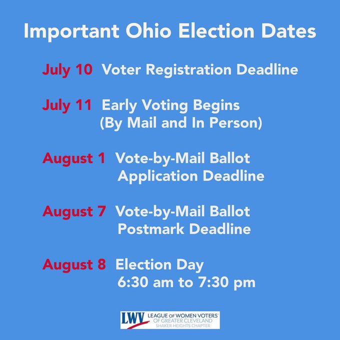 Deadline Information for August 8 Election CoolCleveland