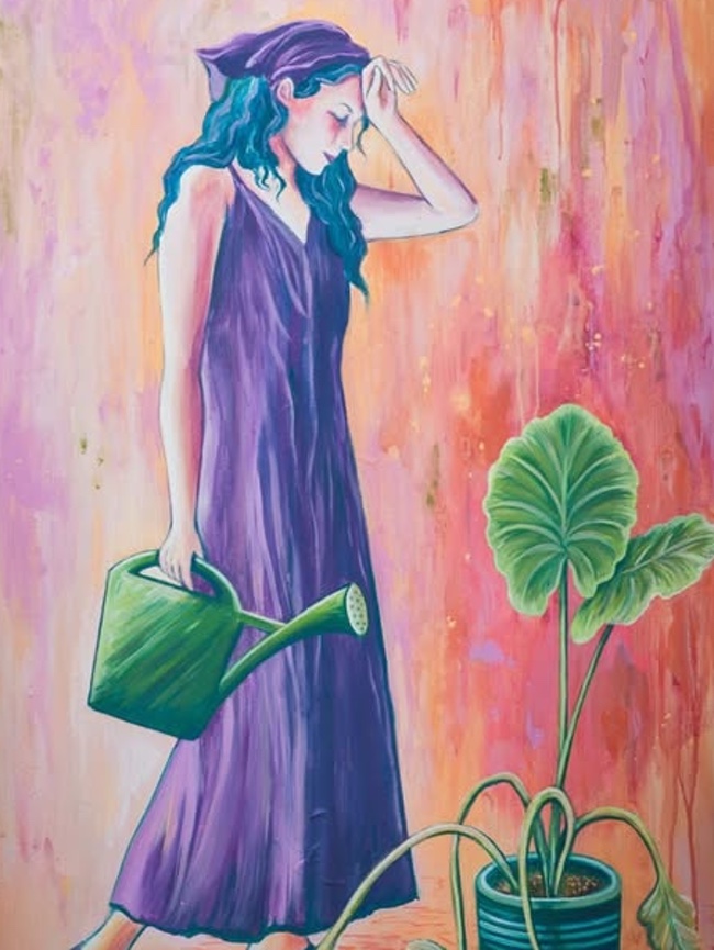 Cleveland Artist Tessa LeBaron Shows Her New Work, Florals with a Dark Edge, at Lakewood Coffeeshop